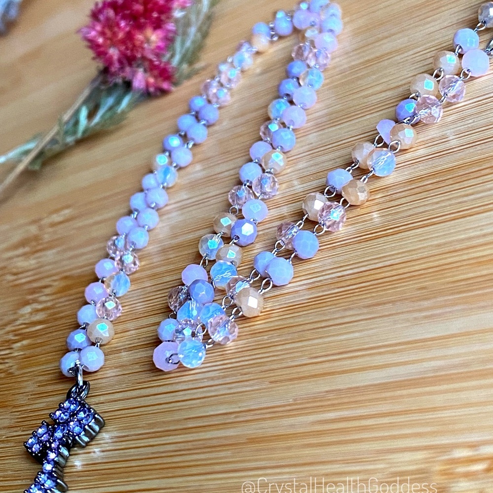 Purple Cross Austrian Crystals Christian Necklace